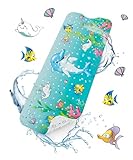 HITSLAM Badewannenmatte rutschfest Kinder, 101x40cm Extra Lange Antirutschmatte Badewanne Kinder, Duschmatte rutschfest Baby, Schimmelresistent & Maschinenwaschbar Badematte, Delfin