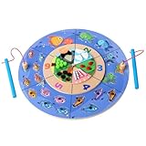 Magnetisches Fischspiel, Magnetfische | Lernspielset aus Holz aus Holz, Fischfangspiel, Vorschul-Lernspiel