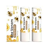 QPJUVC Bee Venom Lip Repair Balm – feuchtigkeitsspendender und pflegender Lippenbalsam für trockene Lippen, lang anhaltende Feuchtigkeit, mit Vitamin E angereichert, leicht und nicht fettend (2)