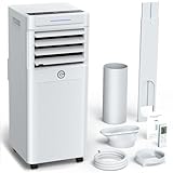 Klimaanlage Mobil 9000 BTU, 3-in-1 Mobile Klimaanlage mit Abluftschlauch,Kühlen,Entfeuchten, Luftzirkulation, LED Display&Fernbedienung, 24h-Timer, Leise&Energieeffizient, Für Räume bis zu 88 m³(33㎡