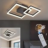 SEATAIN LED Deckenlamape Schlafzimmer lampe, Modern schwarz Geometrisch Deckenleuchte, 30W 40cm 3000lm 3000-6000K mit Fernbedienung Stufenlos Dimmbar, 3W Nachtlicht, Memory-Funktion