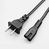 Stromkabel Ersatz für Sonos Era 100 Era 300 One SL Play One 1 Five Lautsprecher Sony GTK-XB60 GTK-XB90 GTK-XB5 GTK-XB7 Lautsprecher, 2 Zinken AC-Netzkabel (schwarz)