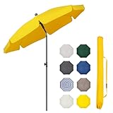 Sekey Sonnenschirm Balkon 200cm mit Schutzhülle Sonnenschirm Strand für Balkon Garten & Terrasse Neigungswinkel und Höhe verstellbar UV-Schutz bis UPF 50+ Sonnenschutz