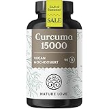 NATURE LOVE® Curcuma 15000mg - Kurkuma Kapseln - 9 Monate Reichweite - hochdosiert 95% Curcumin pro Kapsel - mit schwarzem Pfeffer - vegan, laborgeprüft & in Deutschland produziert