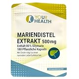 MARIENDISTEL EXTRAKT 500 mg; 180 Kapseln, enthält 80% Silymarin in pflanzlichen Kapseln; mit Cholin