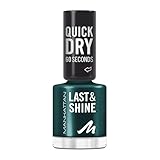 MANHATTAN Last & Shine schnelltrocknender Nail Polish, veganer & tierversuchsfreier Nagellack, langanhaltend, ultraglänzendes Finish, 8ml, Fb. 105 Evergreen