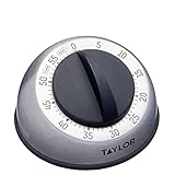 Taylor Pro Wind Up Kitchen Timer, Edelstahl 60 Minuten Mini Cook's Timer, leichtes Kochen und Backen tragbare Countdown-Wecker, von professionellen Köchen empfohlen
