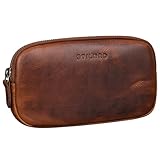 STILORD 'Mike' Vintage Leder Etui Ledermäppchen ideal für Stifte Handy Kosmetik Geld Brille Schlüssel Federmappe Schminktasche Echtleder, Farbe:Sesto - Cognac