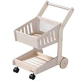 howa Spielzeug Einkaufswagen aus Holz für Kinder – Kaufladen Zubehör Natur, beige 4899