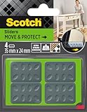 ScotchBlue Move & Protect Gleitschuhe SP62A81, selbstklebend, grau, Ø 22 mm, 4-100 kg Packung