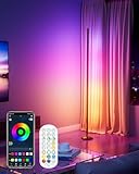 WISIMMALL RGBIC LED Stehlampe Wohnzimmer Dimmbar，170cm Standleuchte mit Fernbedienung＆APP, Ecklampe mit 16 Millionen Farben und 300 Szenenmodi für Spielzimmer, Schlafzimmer, Party, TV - mit Musi-Sync
