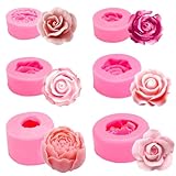 3D Silikonform Blumen, Silikonformen Set, 6 Silikon Blume Formen, Silikonformen Gießformen, Kerzen Formen, Rose Schokolade Formen, Handgemachte Silikon Blume Formen, Schokoladendekoration