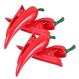 Toyvian 4 Stück Handtuchklammern Pfefferform Winddichte Strandtuch Clips aus Abs Vielseitig für Stühle Strand Pool Kreuzfahrtschiffe für Socken und Laken