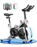 Heimtrainer Fahrrad mit Verstellbarem Magnetwiderstand, Ergometer Hometrainer für Zuhause 136kg mit Tablet-Halter, Hometrainer Fahrrad mit App, Indoor Fitnessbike für das Fitnessstudio zu Hause