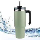 Ziurmut Edelstahlbecher mit Griff - Vakuum-Kaffeetasse mit großer Kapazität | Auslaufsichere isolierte Reisebecher aus Edelstahl