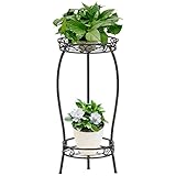 Bomclap Pflanzenständer Metall, 27 Zoll Blumenständer Pflanzenständer, 2-stufige Blumentopf Ständer Blumentopfhalter für Drinnen & Draußen, Bronze