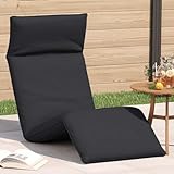 Homgoday Sonnenliege Klappbar, Sonnenliege, Strandliege Gartenliege Bodensessel Bodensofa Gartenstuhl Relaxliege für Strand, Garten, Pool Schwarz 175x54x8,5 cm Oxford-Gewebe