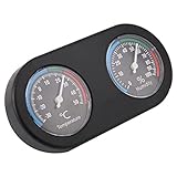 GLOGLOW Reptilien -Thermometer Hygrometer, Form Duales Zifferblatt -Thermometer und Luftfeuchtigkeitsanzeige für Reptilien Echsenschildkrötespinnen Hausthermometer Hygrometer, Mini Runde Nan