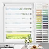 Allesin Doppelrollo Klemmfix ohne Bohren & mit Bohren, Duo Rollos für Fenster und Tür, Klemmrollo Fensterrollo lichtdurchlässig, Sichtschutz und Sonnenschutz, 50x150cm (BxH), Weiß