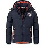 Geographical Norway Herren Winterjacke Verveine Navy -4XL - mit UD Beanie
