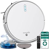 SereneLife Saugroboter mit Wischfunktion, Staubsauger Roboter, 2000pa Saugroboter mit APP Steuerung, Vacum Robot mit 4 Reinigungsmodi, Absturzsensoren & Ladestation, für Tierhaare, Weiche/Harte Böden