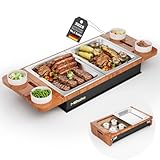 Mihoho Fleischwarmhalter fürs Grillen, BBQ Board zum Warmhalten, Grillgut Stövchen mit BBQ-Design, Warmhaltebehälter Grillgut mit Kerzen, Speisenwärmer, Warmhaltebox Grillparty (Holzfarbe B)