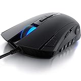 Titanwolf - Gaming Maus - Mouse mit 24.000 DPI Abtastrate - Sensor Avago 3360-12 Tasten - inkl. Software Makroprogrammierung - RGB mit Rainbow Backlight - Gewichtstuning - Polling-Rate bis 1000 Hz