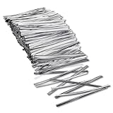 1000 Stück Twist Ties Metallischen Bindebaender Verschluss Für Tüten Silber Bindebaender Tütenclips Verschlussstreifen Bindestreifen Für Bäckerei Süßigkeitentüten Plätzchen Schokolade(Silber,3.9inch)