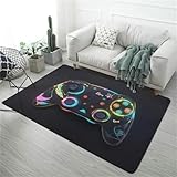 Game Area Rugs, Ein Must-Have Teppich Für Teenager Und Kinder Gaming Zimmer Gamer Unterhaltung, Bunte Coole Graffiti Moderne Visuelle Große Bodenmatte, Für Schlafzimmer (Couleur 4,160x200cm)