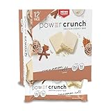 Power Crunch Protein Wafer Bars, High Protein Snacks mit leckerem Geschmack, Zimtrolle, 40 ml (12 Stück)
