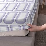 FANSU Spannbettlaken Spannbetttuch Bett, Polyester Bettlaken 30cm Extra Tiefe Taschenlaken Weiche Bequem Spannbetttuch für Einzelbett Doppelbett Boxspringbett (Lila Knöpfe,80x200+30cm)