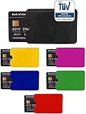 AntiSpyShop RFID Schutzhüllen, TÜV-geprüft, NFC Blocker Kreditkarte, EC Karte Funk-Abschirmung - 6er Pack bunt, schwarz, pink, gelb, blau, rot u. grün