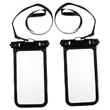 ARTSEWPLY 2 Stücke Mobile wasserdichte Tasche wasserdichter Beutel Unterwassertasche wasserdichte Handytasche mit Touchscreen trockene Tasche Touchscreen-Tasche Unterwassergehäuse PVC Black