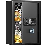 65L Groß Feuerfester Safe Tresor für Zuhause, Tresor Feuerfest Wasserdicht mit Zahlenschloss, Stummschaltfunktion und Abnehmbares Regal, Anti-Theft Safe Tresore für Geld, Dokument, Medizin
