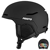 Favoto Skihelm für Erwachsene Schneehelm - Snowboardhelm für Herren mit Verstellbarer Belüftung Wintersporthelm für Snowboarden Radfahren Schneemobil L(57-61cm) Schwarz