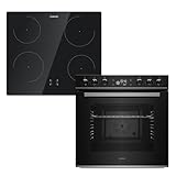 Klarstein ControlSync Backofen Mit Induktionskochfeld - 72L Einbaubackofen, 9 Kochfunktionen, Digitaler Timer, Kindersicherung, Kochfeld 4 Zonen Mit Booster, Schwarzes Glas, Energieklasse A