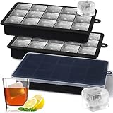 Eiswürfelform Silikon,3er-Pack Eiswürfelformen & Eiswürfelschalen,Eiswürfeln mit Deckel,Eiswürfelform Kugel,Würfelform Eiskugelform,Eiswürfelbehälter,Silikonform Eiswürfel Form,Ice Cube Tray with Lid