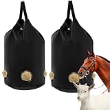 Heusack,Heusack für Pferde, Heutasche Futtersack mit Löchern, Polyester-Heusack, Platzsparend, Große Kapazität, Geeignet für Pferde, Schafe, für Tterungsanforderungen Verschiedener Tierarten (2 Stück)