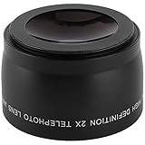 VGEBY 2X-Teleobjektiv mit Feuchtigkeits- und Korrosionsbeständigkeit für Kameraobjektive, Doppelte Brennweite für Weiter Entfernte Bilder, Geeignet für 55-mm-Filterdurchmesser, Schwarz