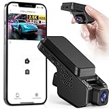 Veement Dashcam Auto Vorne Und Innen 2,5k+1080p, Mini Dash Cam Auto Kamera Mit 32-GB-Karte, Super-Nachtsicht, 4 IR-LEDs, 165° Weitwinkel WDR, G-Sensor, Loop-Aufnahme, 24H Parkmodus (Schwarz)