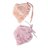 Holibanna 2 Stück Hofhut Kleinkind Motorhaube Schatten Mädchen Kappe Sonnenhut sonnenmütze babybornzubehör zubehör Headwear Sonnenhut mit Spitzenhaube Spitzenmütze Orange