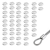 50 Stück Seilklemme Gummiseil 6mm Drahtseilklemme,Pressklemmen Doppelhülsen Seilklemmen Würgeklemmen Aluminium Crimpschlaufe Vorgeformte für Expanderseil klemmhülsen,Planenseil Kabel Metallhülsen