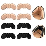 Fersenpolster Schuheinlagen -[4 Paar]Selbstklebend Fersenschutz Fersenkissen für zu große Schuhe & Stiefel Schuhfüller Heel,Gegen Reibung Heel Pads für Männer Frauen.(2 Schwarz/2 Beige)