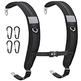 Pitozer Rucksackgurte, Rucksack-Schultergurt für Taschen, Ersatz, gepolsterter Gurt, verstellbar, mit Metall-/Kunststoff-Clips