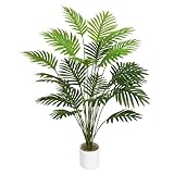 Tuocal 71CM Künstliche Pflanze Wie Echt, 24 Blätter Areca Palme Baum Gefälschte Palme im Topf Kunstpflanzen Groß Faux Pflanze für Outdoor, Indoor, Wohnzimmer, Balkon, Schlafzimmer, Zimmer Deko