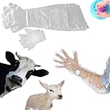 BAOSROY Veterinär Handschuh,Handschuhe Lang,Veterinärhandschuhe Extra Lange,Handschuhe Einweg,Einmalhandschuhe,Lange Handschuhe Einweg,Handschuhe zur Viehbesamung,Transparent Haushaltsreinigung,50PCS