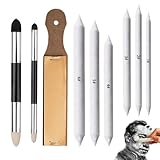 9 Stück Papierwischer Set, Zeichenzubehör Set,8 Verschieden Papierwischer Bleistift,Mischstäbe zum Zeichnen,Stift Skizze Zeichenwerkzeuge für Abwischen, Korrigieren, Kunst, Zeichnen, Künstler, Basteln