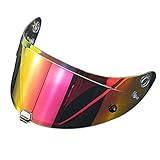 Helmvisier Motorrad, Motorrad Helm Visier Windschutz UV-Schutz Ersatz Visier Anti-Fog für Motorradhelme für HJC-26 RPHA-11 Pro RPHA-70 ST（Transparent Rot）