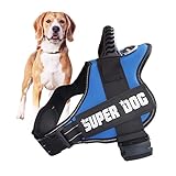 Edipets, Hundegeschirr, Anti Pull, für Große, Mittlere und Kleine Hunde, Gepolstert, Atmungsaktiv, Verstellbar, Reflektierend, Trainingsweste (Größe XXL, Blau)