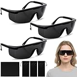 ZexJpr 9 Stück Ipl Brille, Laser Schutzbrille, Schutzbrille Rotlichtlampe Set mit 3 Reinigungstuch und 3 Aufbewahrungstaschen, Ideal für Kosmetik-Enthaarung, Sonnenschutz und DIY-Schnittarbeiten